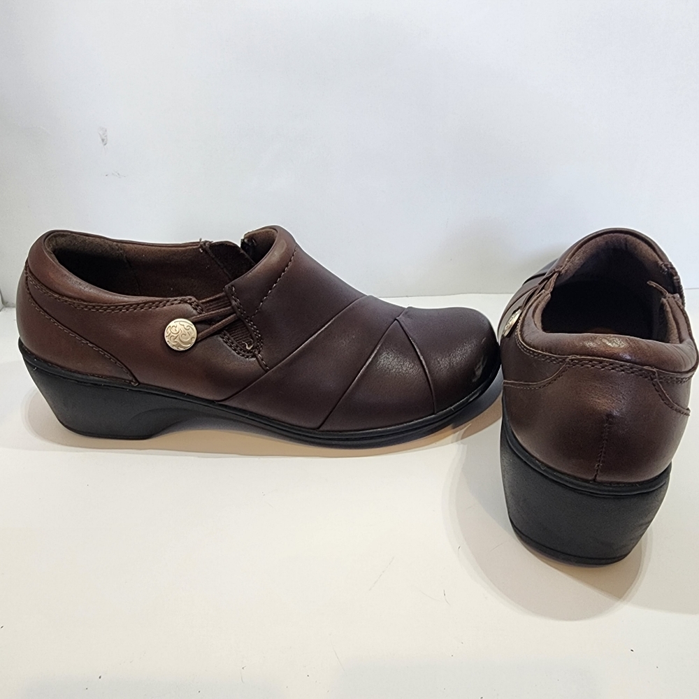 Clark's gentel loop women's loafers brown leather